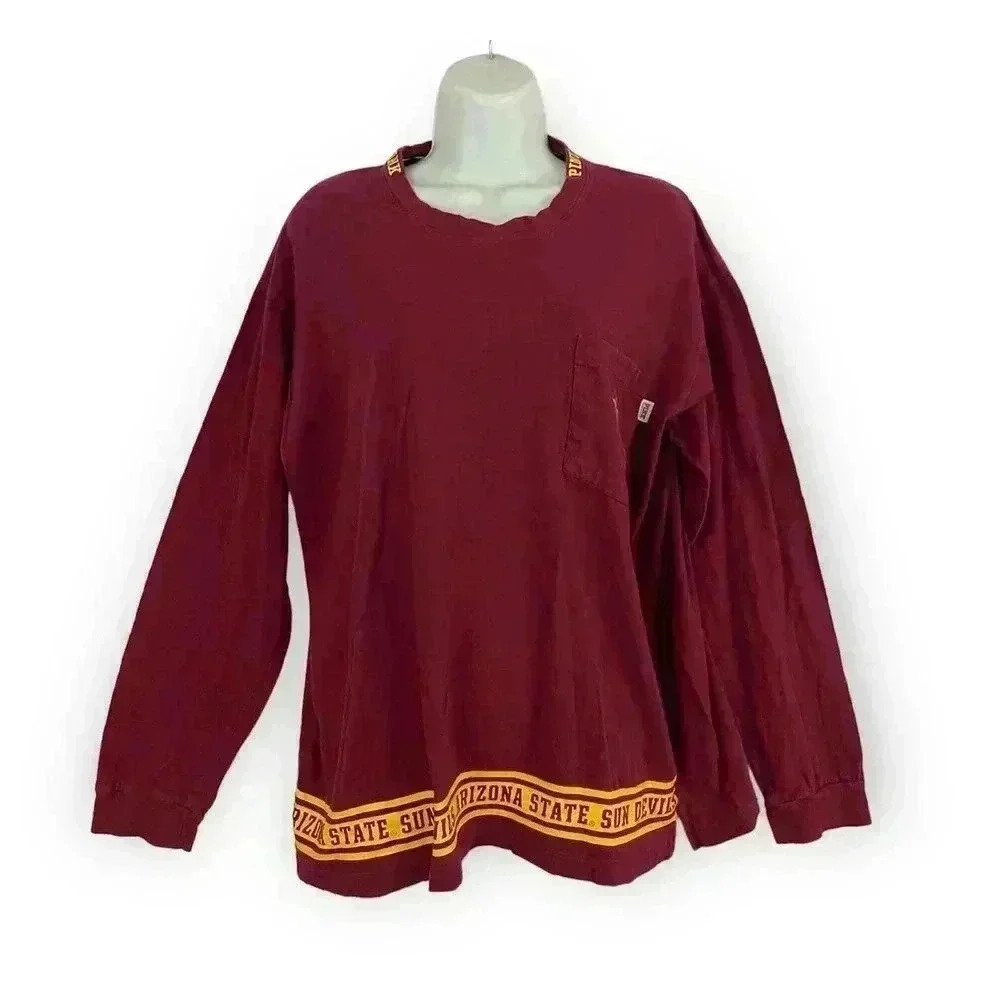 Sun Devils‎ Long Sleeve T-Shirt LARGE Victoria's Secret ASU PINK Women's